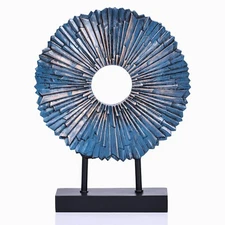 DOVDOV Unique Round Statue Home Decor, Blue Home Decor for Kitchen Cabinet De...