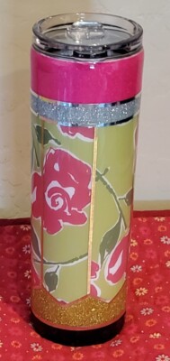 30oz Straight Flower School Teacher Pencil Tumbler - Handmade 