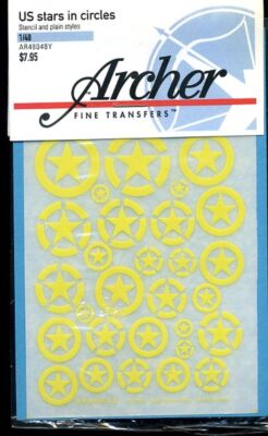 MW22 ARCHER 48048Y US STERNE IN KREISEN (GELB) DECAL  DECAL