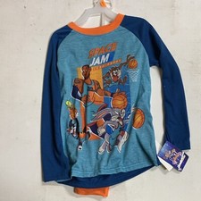 SPACE JAM 2 Piece Sleepwear Pajamas Set Boys 4/5  6/7 Top/Pant Basketball NWT