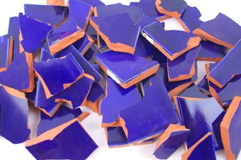 TIERRA-Y-MANOS Mosaik Bruchfliesen - Scherben königsblau, 900g / 4kg, Fliesen, Basteln [3651]