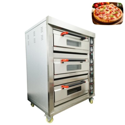 220V Commercial Electric Pizza Oven Bread Toaster Meat Roast Baking 6 Pans