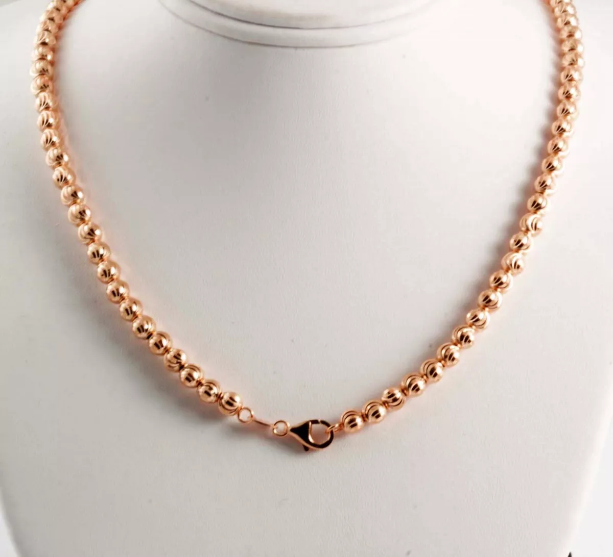 Rose gold ball necklace sale