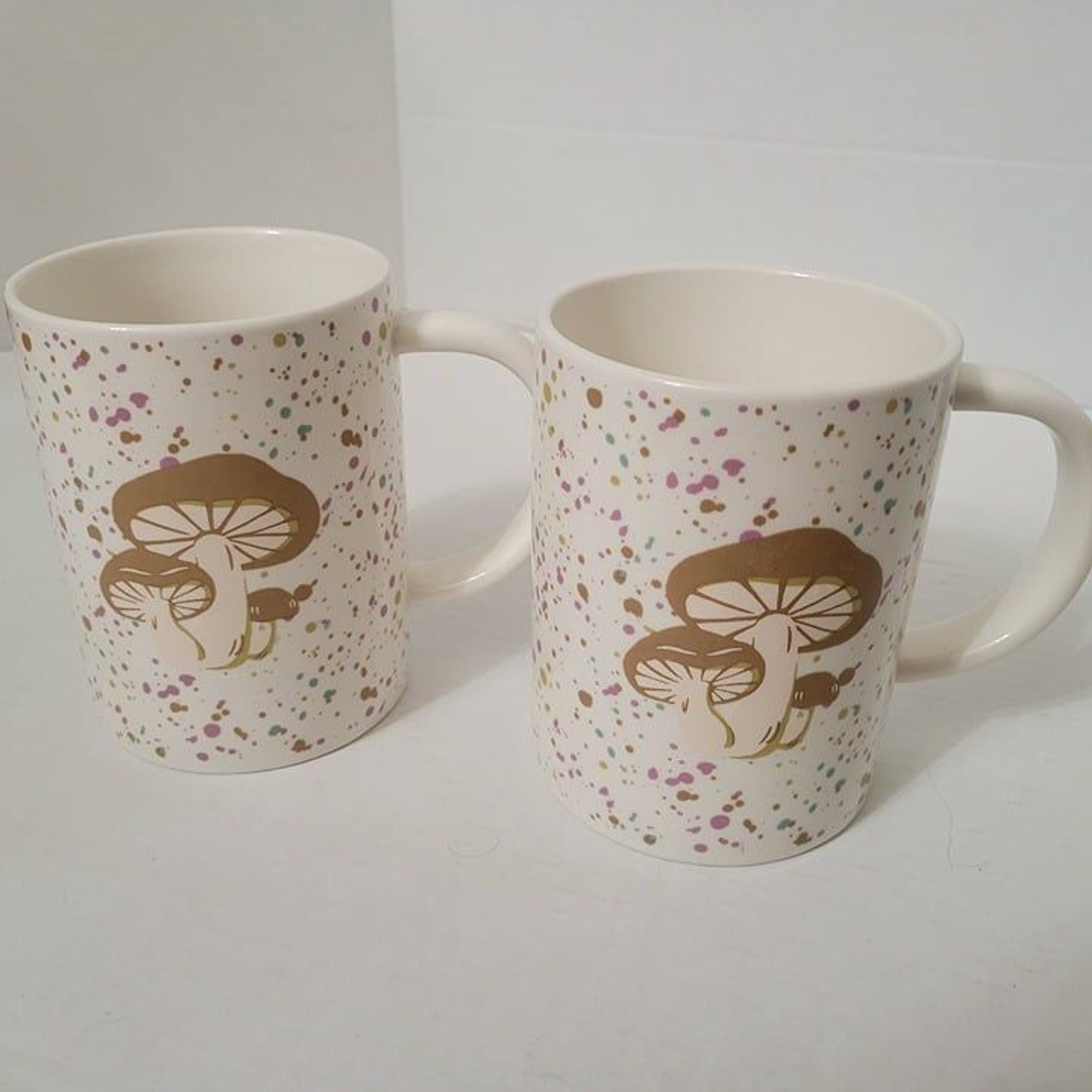 NWT Set of 2 Mushroom Speckles Room Essentials Target Coffee Cups Mugs