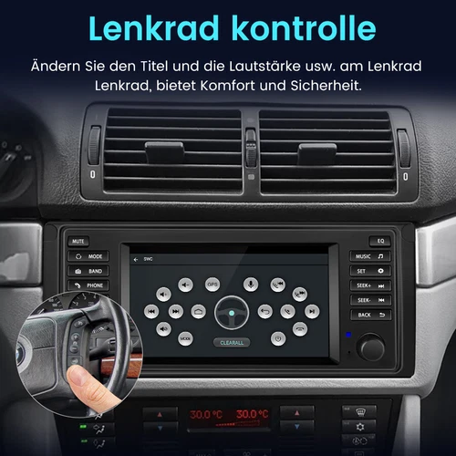2+64G Für BMW 5er E39 M5 GPS Navi WIFI DAB+ 7" Android14 Autoradio Apple CarPlay - Bild 8 von 12