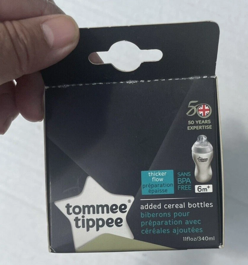 Tommee Tippee Closer to Nature Botella de Cereal Añadida 11 Onzas Agujero Y 6m+ NUEVO Foto 3 de 4