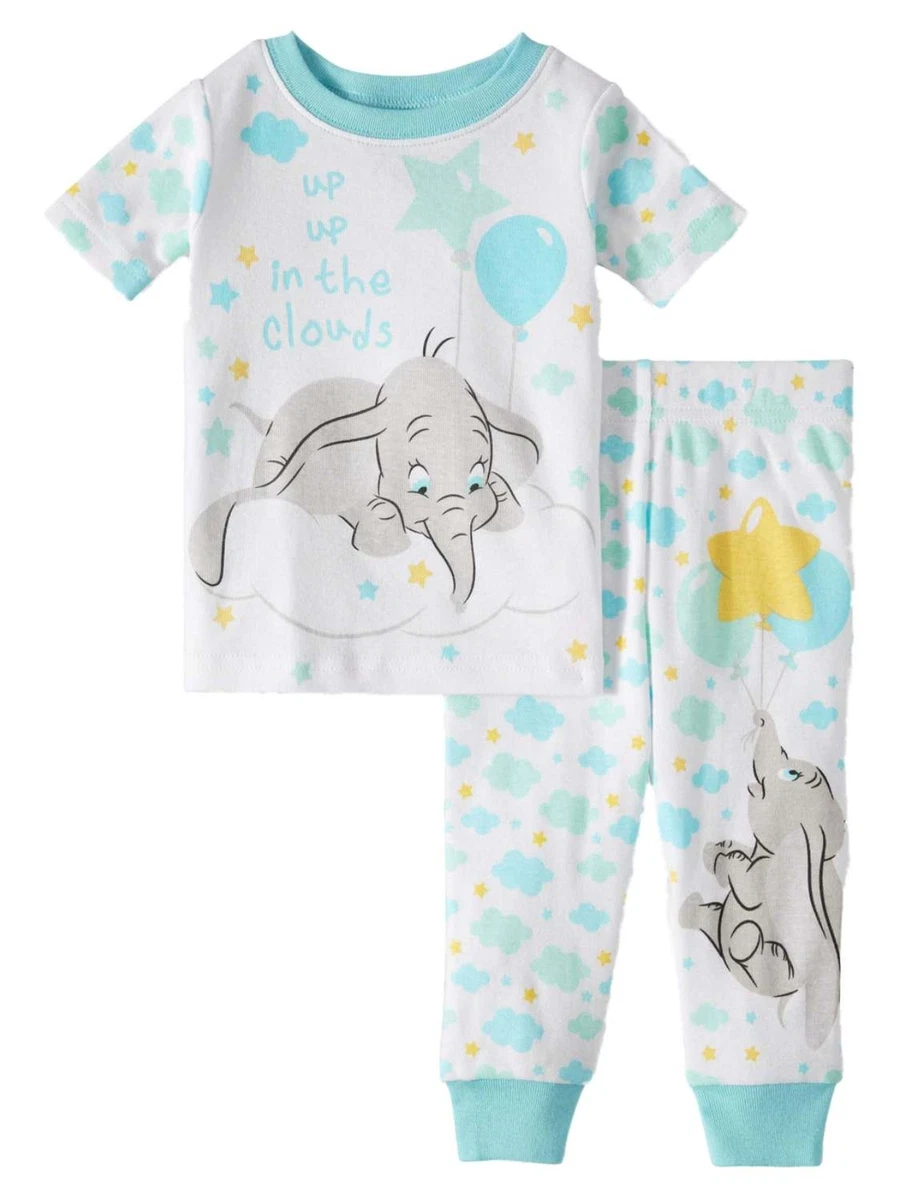 Disney Infant Boys Dumbo Up Up In The Clouds Cotton Pajama Sleep Set 24 Months