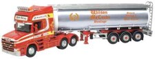 OXFORD 1/76 SCANIA T CAB CYLINDRICAL TANKER TRAILER WILSON MCCURDY 76TCAB011