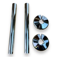 Black Grey Chrome White Radiator Pipe Covers & Collars Set 15mm Clickit Snappit