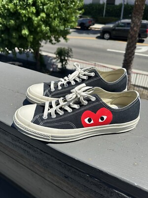 Size 11 - Converse Comme des Garçons Play x Chuck 70 2015 Low Black