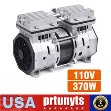 1400Rpm High Pressure Oilless Piston Compressor Pump, Double-Cylinder 110V 370W