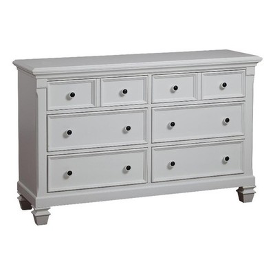 Baby Cache Glendale 6-Drawer Traditional Wood Dresser in Pure White