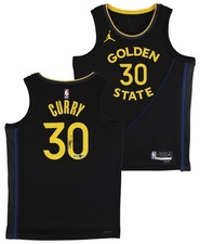 Warriors Stephen Curry Signed Black Jordan Brand Nike Swingman Jersey BAS Wit