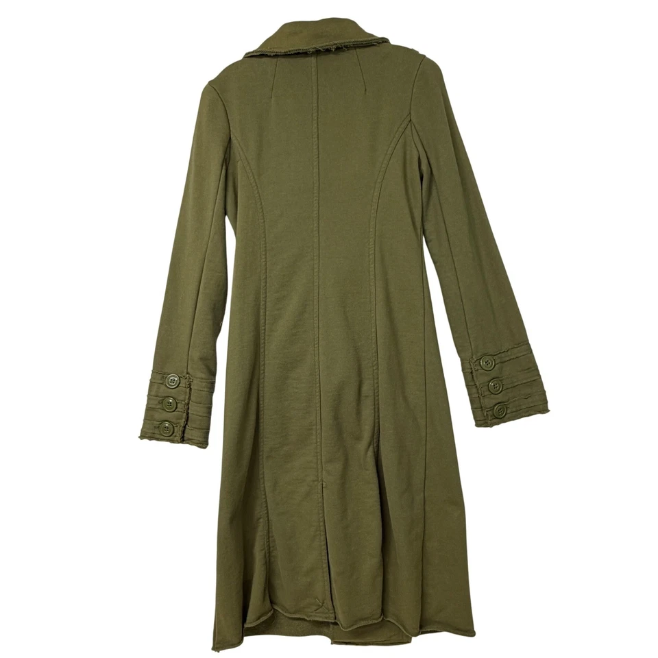Chaqueta larga gabardina militar de algodón verde oliva XS de G.E.T para mujer Foto 2 de 4