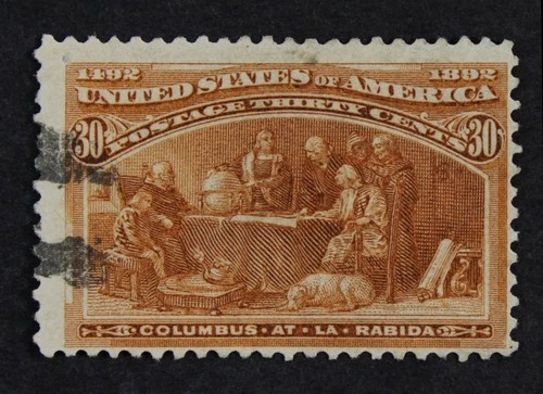 CKStamps: US Stamps Collection Scott#239 30c Columbian Used Spot Thin