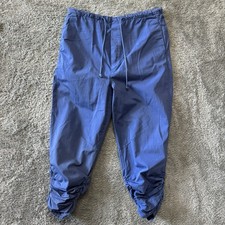 Free People Womens Ruched Parachute Pants Size Medium Loose Fit Blue 100 Cotton