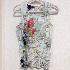 PLEATS PLEASE ISSEY MIYAKE sleeveless Map Europe Size 3 PP51-JJ801 USED Japan