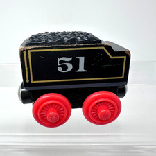 Thomas Friends Wooden Railway Hiros Tender Train Wood Engine Black Cargo Car