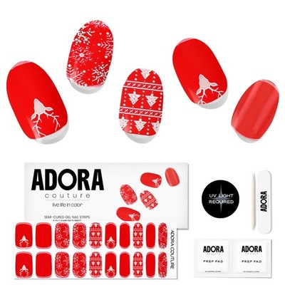 Semi-Cured Gel Nail Strips - 20 Salon-Quality Gel Sticker with UV Light Requi...