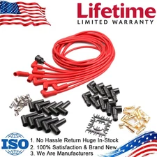 4041 8mm Ignition Spark Plug Wire Set HEI Universal Cut to Length 90Degree Boots