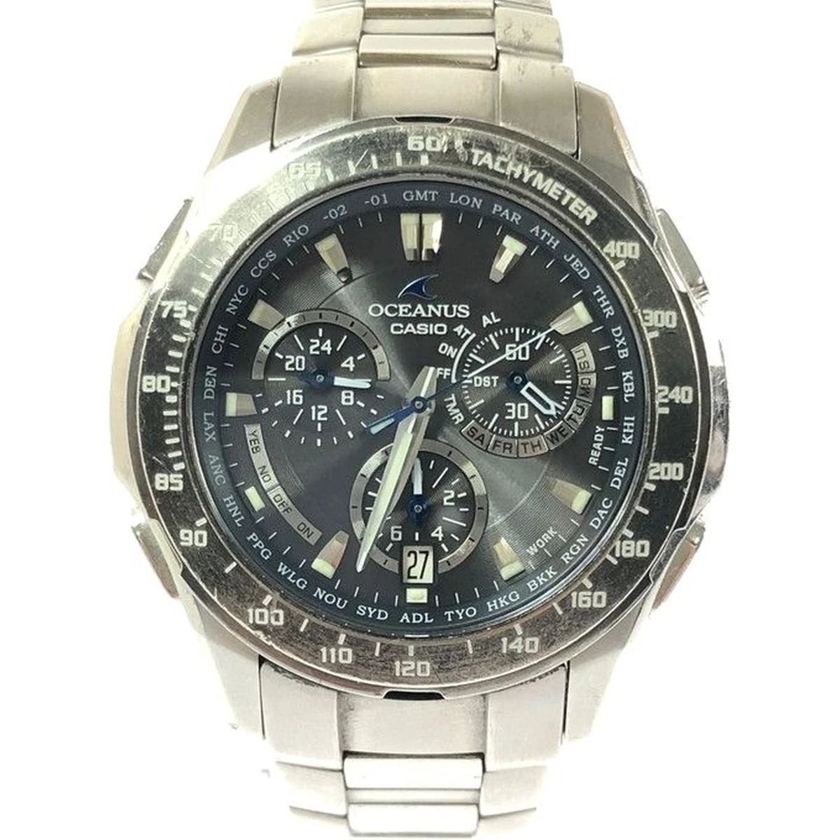 Reloj Casio Oceanus OCW-M800TBJ Titanio Multi Banda 5 Resistente Solar Cronógrafo