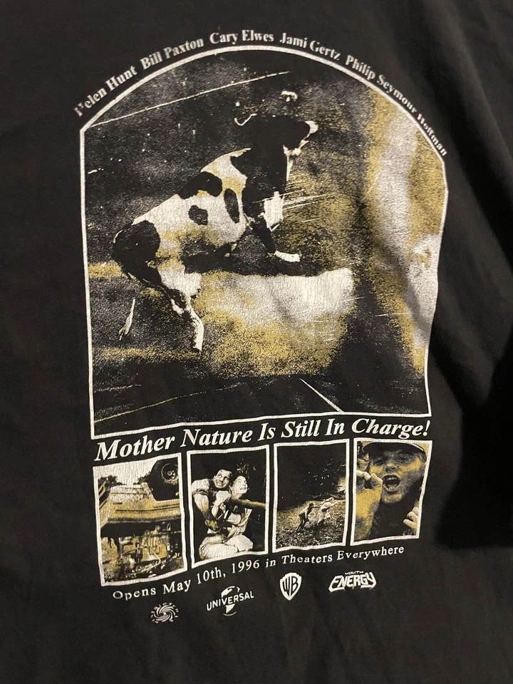 Vintage Twister Shirt Mens 6XL Black 1996 Movie Promo Graphic Hanes Beefy-T - Image 4 of 4