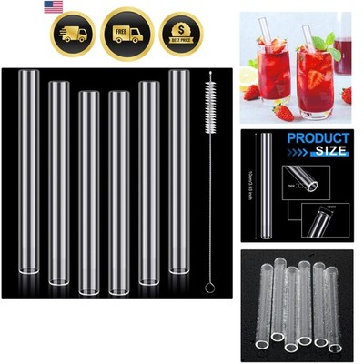 6 Pcs Borosilicate Glass Tube 12mm OD 2mm Thick Glass Blowing Tubes with Clea...