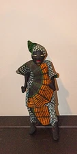 Vintage Handmade African Folk Art Cloth Doll 11" 1960's