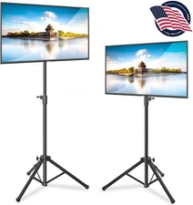 Pyle 2 Pcs. Tripod TV Stand - Portable Flat Panel Television & Monitor TV Mount