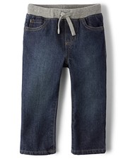 The Children's Place Baby Boys' Pull On Straight Jeans, 5T, Liberty Blue