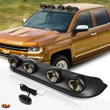 Universal 4X4 Smoked Lens Off-Road Roof Mounted Fog Light/Lamp W/Switch+Harness