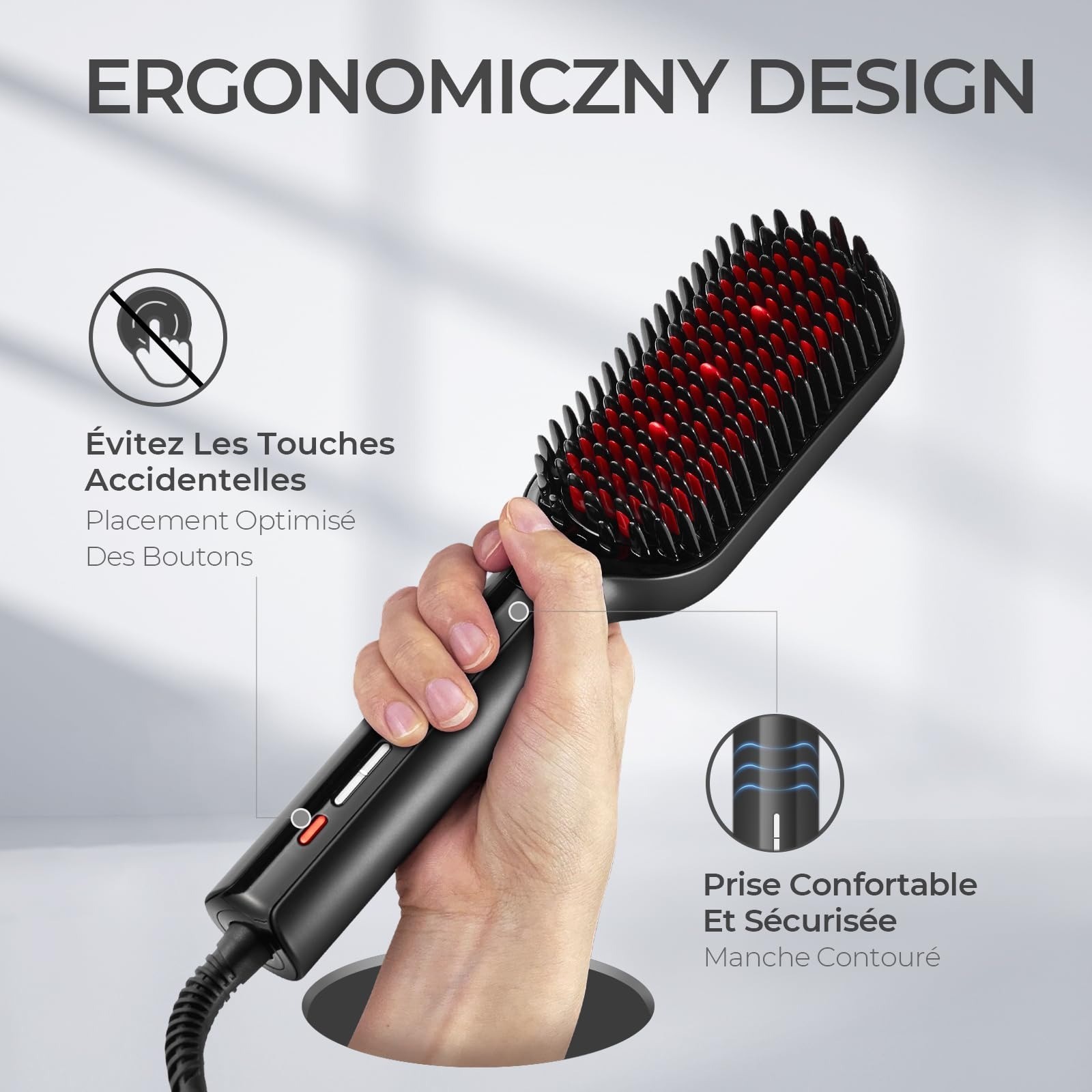 brosse lissante ionique professionnelle – vue détaillée