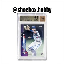 Bo Bichette 2020 Topps Chrome Auto Purple Refractor /250 BGS 9.5 TRUE GEM RC
