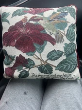 12 x 12 hummingbird throw pillow As For Me And My House We Will Serve The Lord