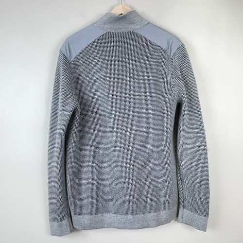 Calvin Klein Sweater Jacket Men XL Gray Full Zip Pockets Ribbed Knit Shacket - Picture 4 of 12