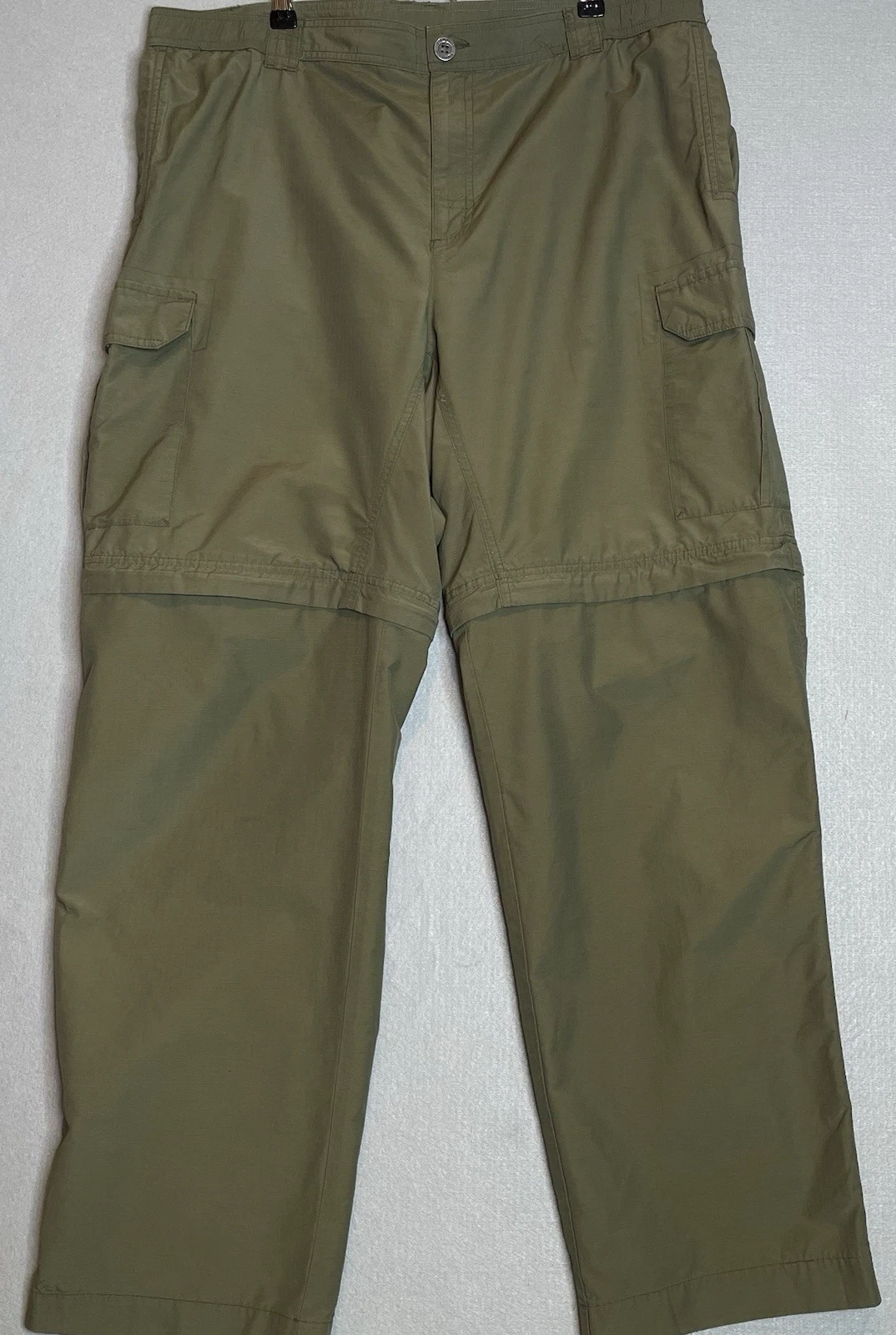 Columbia Convertible Pants Mens L/32L Army Green Zip Off Hiking Trail Outdoor