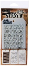 Stampers Anonymous Tim Holtz Mini 8 Layering Stencil Multicolor Standard