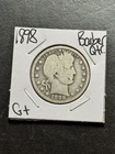 1898 P Barber Silver Quarter Nice G+ Good U.S. 25c Type Coin (Raw11805)