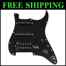HSS Prewired Pickguard Black 11-Hole