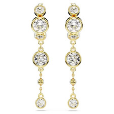 Swarovski Imber Drop-shaped Earrings Round cut, white, gold finish