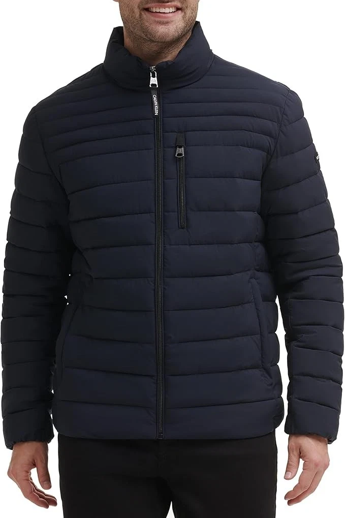 Calvin Klein Men's Classic Full Zip Down Puffer Coat Navy Size 2XL New With Tags