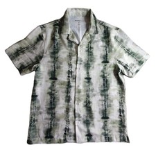 River Island Shirt Size Small Mens Green White Tie Dye Short Sleeve Hippy Summer