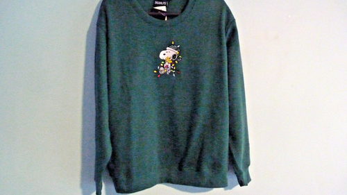 Peanuts Snoopy Woodstock Brighten Your Christmas Sweatshirt voor dames, houtskool