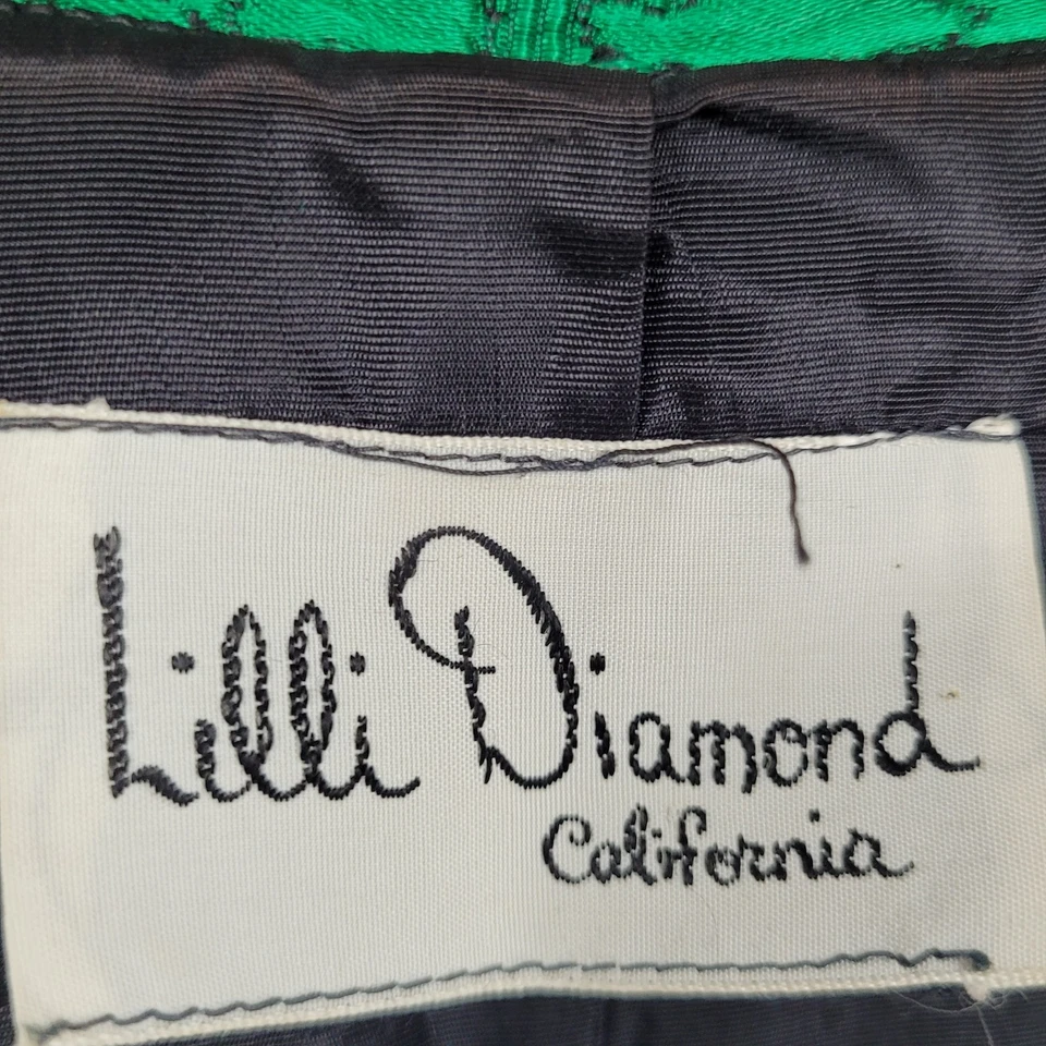 De Colección Lilli Diamante Verde Floral Vaina Vestido Chaqueta Abierta Conjunto 2 Piezas Conjunto Grande Foto 3 de 4