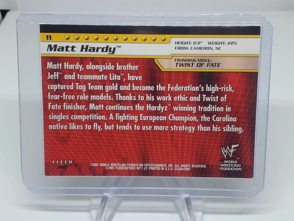 Matt Hardy 2001 Fleer WWF-Championship Clash #11 WWE-AEW Vintage - Image 2 of 2