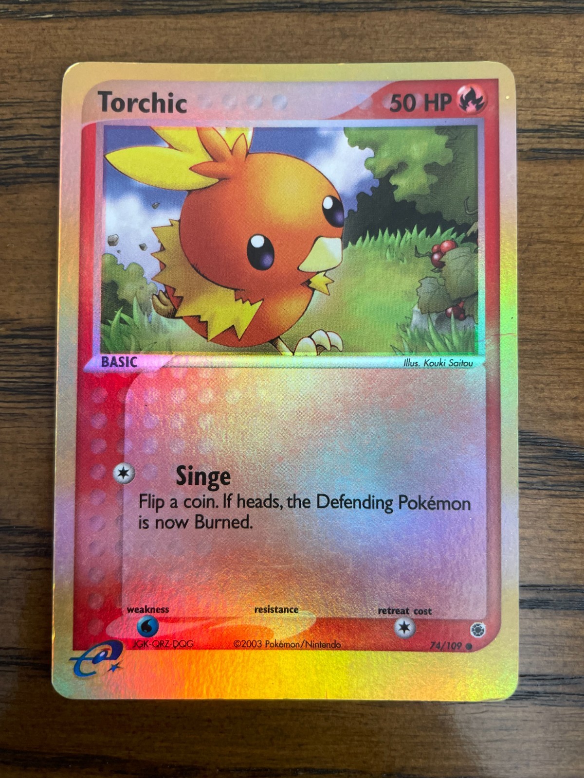 Torchic 74/109 Reverse Holo Ruby & Sapphire 2003 Pokemon Card English