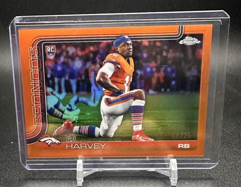 RJ Harvey - 2025 Topps Chrome RC Variation Orange /25 - Color Match
