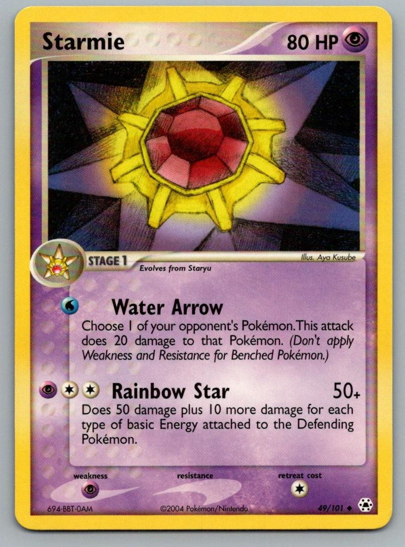 Starmie 49/101 Uncommon Hidden Legends Pokemon Lightly Played