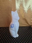 Vintage Avon Frangrance 1970s Ming Milk Glass Cat Empty Decanter