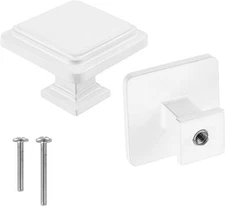 White Cabinet Handles - White Drawer Pulls - 10-Piece Wardrobe Door Handle Set 